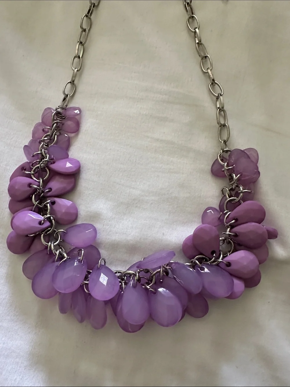 paparazzi Lavender Cluster Teardrop Necklace with Matching Earrings